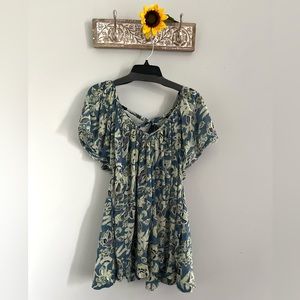 FREE PEOPLE Kauai Getaway Tunic - Size XS - Ocean Combo Boho Flutter Top - NWT